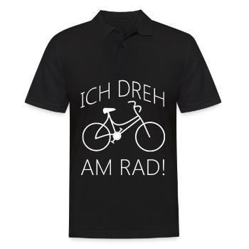 Ich dreh am Rad! - Männer Poloshirt - Schwarz - Vorne - Kai (181cm)
