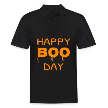 Happy Boo Day Halloween Kostüm Kürbis Geschenk - Männer Poloshirt - Schwarz - Vorne - Kai (181cm)