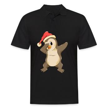 Dabbing Pinguin Santa Weihnachten Xmas Dab - Männer Poloshirt - Schwarz - Vorne - Kai (181cm)