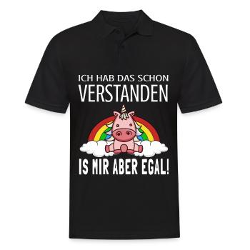 Ich hab das schon verstanden ist mir aber egal - Männer Poloshirt - Schwarz - Vorne - Kai (181cm)
