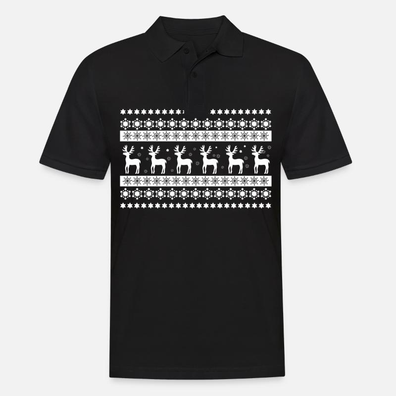 Rentier Muster - Männer Poloshirt - Schwarz