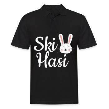 Skiurlaub Skihase Skihasi Skihasen - Männer Poloshirt - Schwarz - Vorne - Kai (181cm)