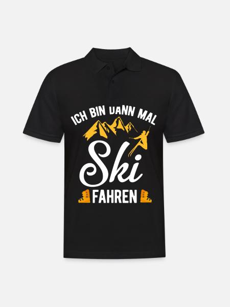 Skiing on a skiing holiday - Men's Polo Shirt - black