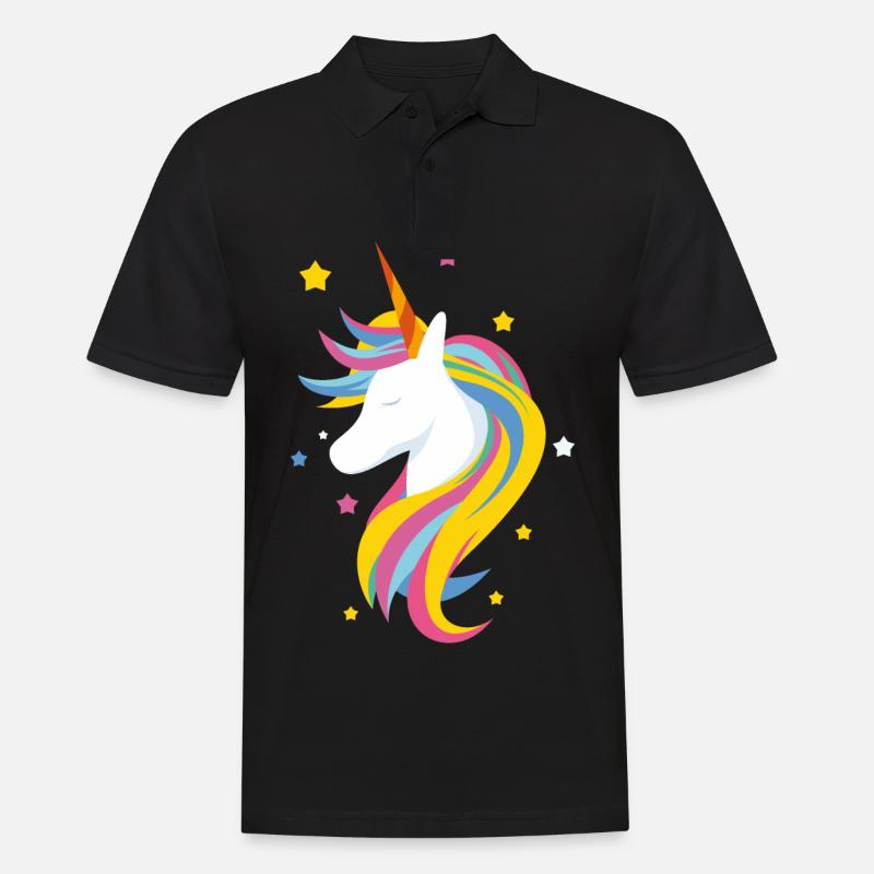Süsses Einhorn - Männer Poloshirt - Schwarz