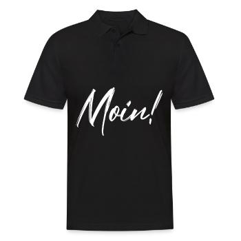 Moin Bei uns heißt das Moin. - Männer Poloshirt - Schwarz - Vorne - Kai (181cm)