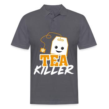 Teetrinker Tee - Männer Poloshirt - Anthrazit - Vorne - Nico (186cm)
