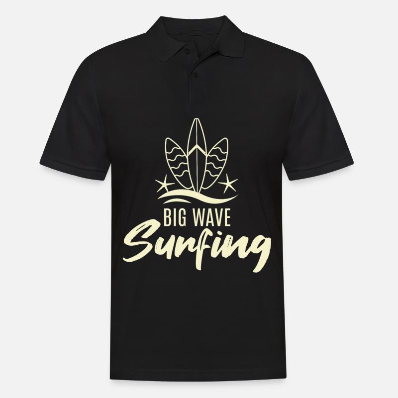 Surfer Surfboard Surfen - Männer Poloshirt - Schwarz