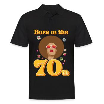 Retro Vintage Né dans les années 70 - Polo Homme - noir - Devant - Kai (181cm)