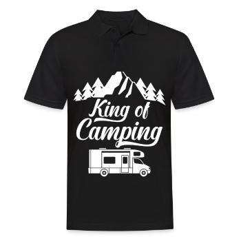 Camping, Campen, Geschenk, Camping - Männer Poloshirt - Schwarz - Vorne - Kai (181cm)