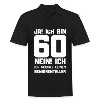 60. Geburtstag lustiger Spruch zum sechzigsten - Männer Poloshirt - Schwarz - Vorne - Kai (181cm)