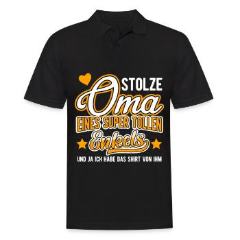 Geschenk für Oma von Enkel - Männer Poloshirt - Schwarz - Vorne - Kai (181cm)