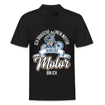Fahrradfahrer Mountain Biker Ich bin der Motor - Männer Poloshirt - Schwarz - Vorne - Kai (181cm)