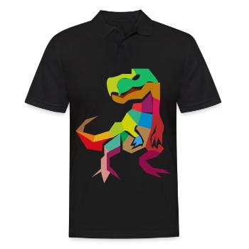 Abstrakter T-Rex trex tyrannosaurus Geschenkidee - Männer Poloshirt - Schwarz - Vorne - Kai (181cm)