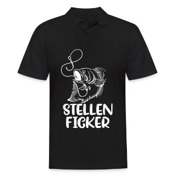 Angler Spruch Stellenficker Angeln Karpfen - Männer Poloshirt - Schwarz - Vorne - Kai (181cm)