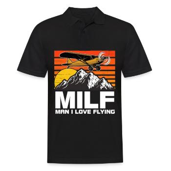 Pilot Airplane Flying - Men's Polo Shirt - black - Front - Kai (181cm)