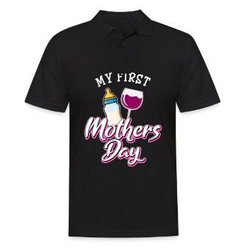 Erster Muttertag - Männer Poloshirt - Schwarz - Vorne - Kai (181cm)