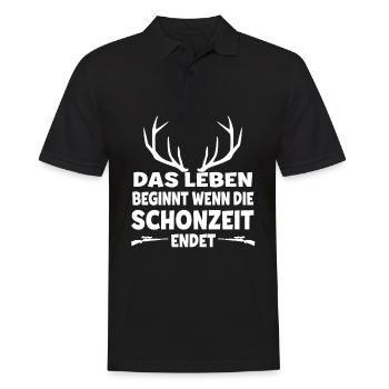 Geschenkideen Jäger Jagd - Männer Poloshirt - Schwarz - Vorne - Kai (181cm)