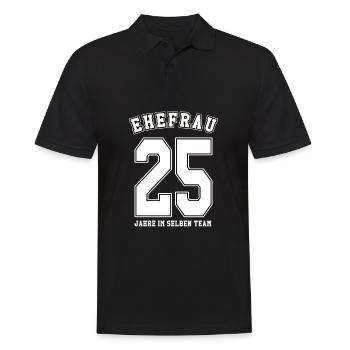 Geschenkideen Silberhochzeit - Männer Poloshirt - Schwarz - Vorne - Kai (181cm)