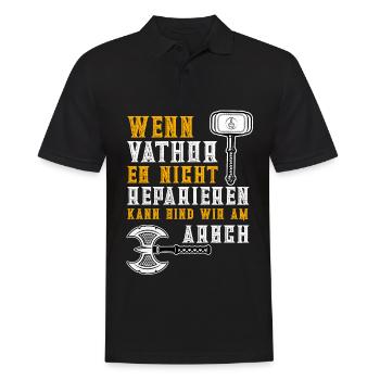 Wikinger Vatertag Vater Vathor Handwerker - Männer Poloshirt - Schwarz - Vorne - Kai (181cm)