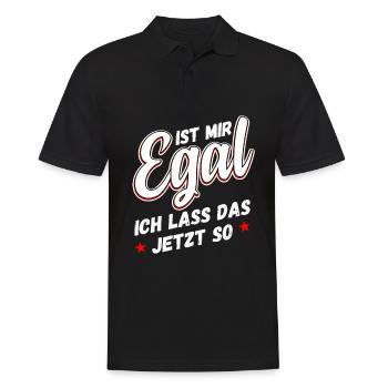 Lustiger Spruch Lustige Sprüche Ist mir Egal - Männer Poloshirt - Schwarz - Vorne - Kai (181cm)