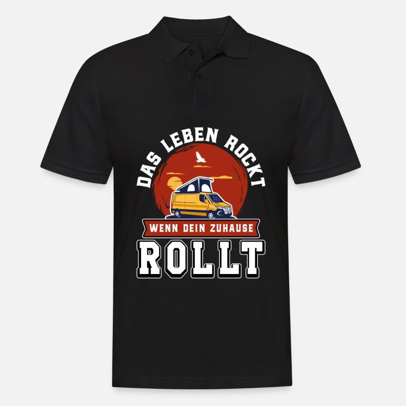 Camping Camper Spruch - Männer Poloshirt - Schwarz