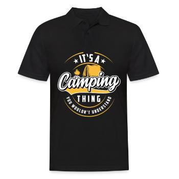 Camping Camper Saying - Men's Polo Shirt - black - Front - Kai (181cm)