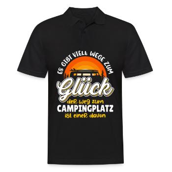Camping Camper Camperin Geschenkideen - Männer Poloshirt - Schwarz - Vorne - Kai (181cm)