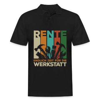 Rente Rentner Werkstatt Schrauber 2021 2022 - Männer Poloshirt - Schwarz - Vorne - Kai (181cm)