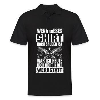 Mechaniker KFZ Mechatroniker - Männer Poloshirt - Schwarz - Vorne - Kai (181cm)