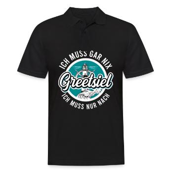 Greetsiel - Männer Poloshirt - Schwarz - Vorne - Kai (181cm)