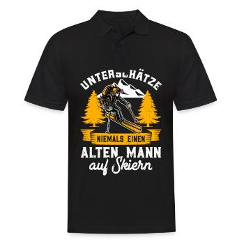 Skiurlaub - Männer Poloshirt - Schwarz - Vorne - Kai (181cm)