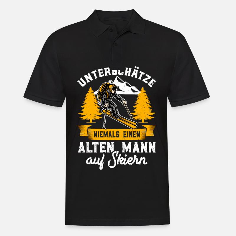 Skiurlaub - Männer Poloshirt - Schwarz