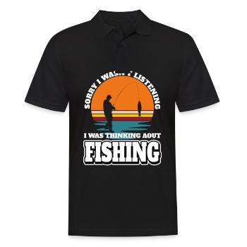 Angler Fischer - Männer Poloshirt - Schwarz - Vorne - Kai (181cm)