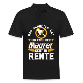 Rente Maurer - Männer Poloshirt - Schwarz - Vorne - Kai (181cm)
