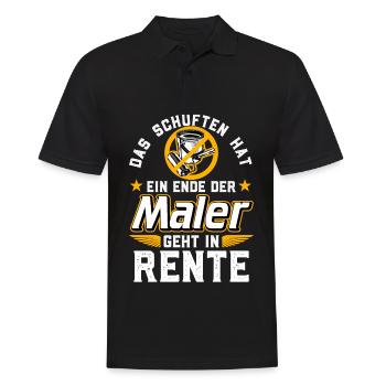 Rente Maler - Männer Poloshirt - Schwarz - Vorne - Kai (181cm)