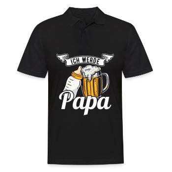 Schwangerschaft Geburt Kind Werdender Papa Vater - Männer Poloshirt - Schwarz - Vorne - Kai (181cm)