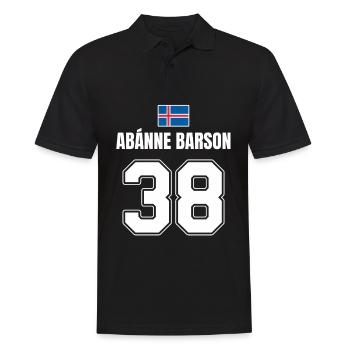 Fußball Island Sauf Trikot Abanne Barson 38 - Männer Poloshirt - Schwarz - Vorne - Kai (181cm)