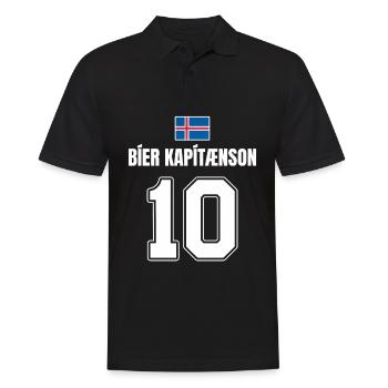 Fußball Island Sauf Trikot Bier Kapitaenson 10 - Männer Poloshirt - Schwarz - Vorne - Kai (181cm)