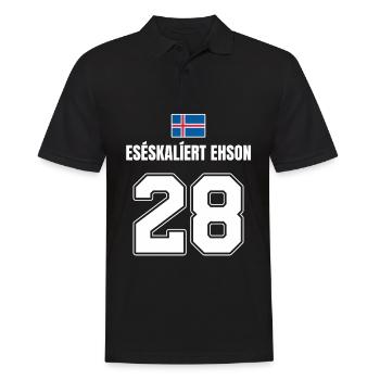Fußball Island Sauf Trikot Es Eskaliert Ehson - Männer Poloshirt - Schwarz - Vorne - Kai (181cm)