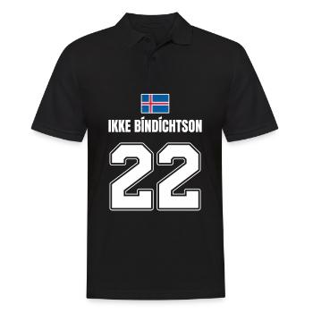 Fußball Island Sauf Trikot Ikke Bindichtson 22 - Männer Poloshirt - Schwarz - Vorne - Kai (181cm)