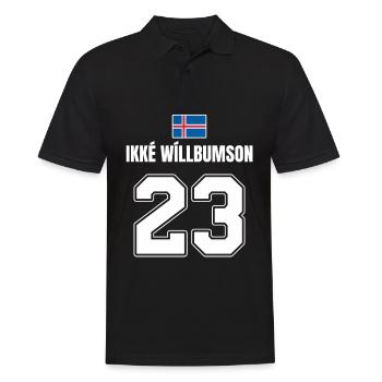 Fußball Island Sauf Trikot Ikke Willbumson 23 - Männer Poloshirt - Schwarz - Vorne - Kai (181cm)