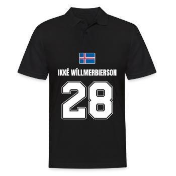 Fußball Island Sauf Trikot Ikke Willmerbierson 28 - Männer Poloshirt - Schwarz - Vorne - Kai (181cm)