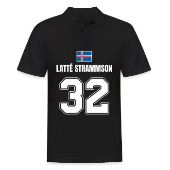 Fußball Island Sauf Trikot Latte Strammson 32 - Männer Poloshirt - Schwarz - Vorne - Kai (181cm)