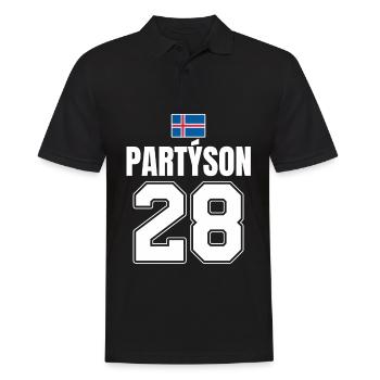 Fußball Island Sauf Trikot Partyson 28 - Männer Poloshirt - Schwarz - Vorne - Kai (181cm)