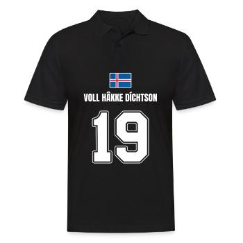 Fußball Island Sauf Trikot Voll Hakke Dichtson 19 - Männer Poloshirt - Schwarz - Vorne - Kai (181cm)