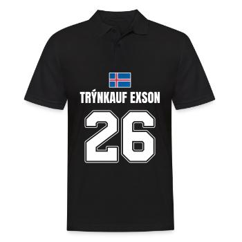 Fußball Island Sauf Trikot Trynkauf Exson 26 - Männer Poloshirt - Schwarz - Vorne - Kai (181cm)