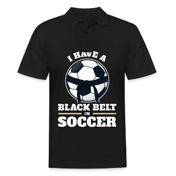 Funny football black belt in football - Men's Polo Shirt - black - Front - Kai (181cm)