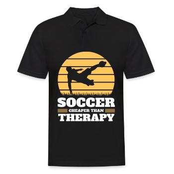 Drôle de football moins cher que la thérapie - Polo Homme - noir - Devant - Kai (181cm)