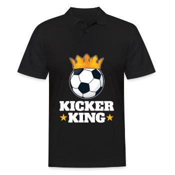 Funny Football Kicker King - Men's Polo Shirt - black - Front - Kai (181cm)