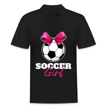 Funny Football Girl - Men's Polo Shirt - black - Front - Kai (181cm)